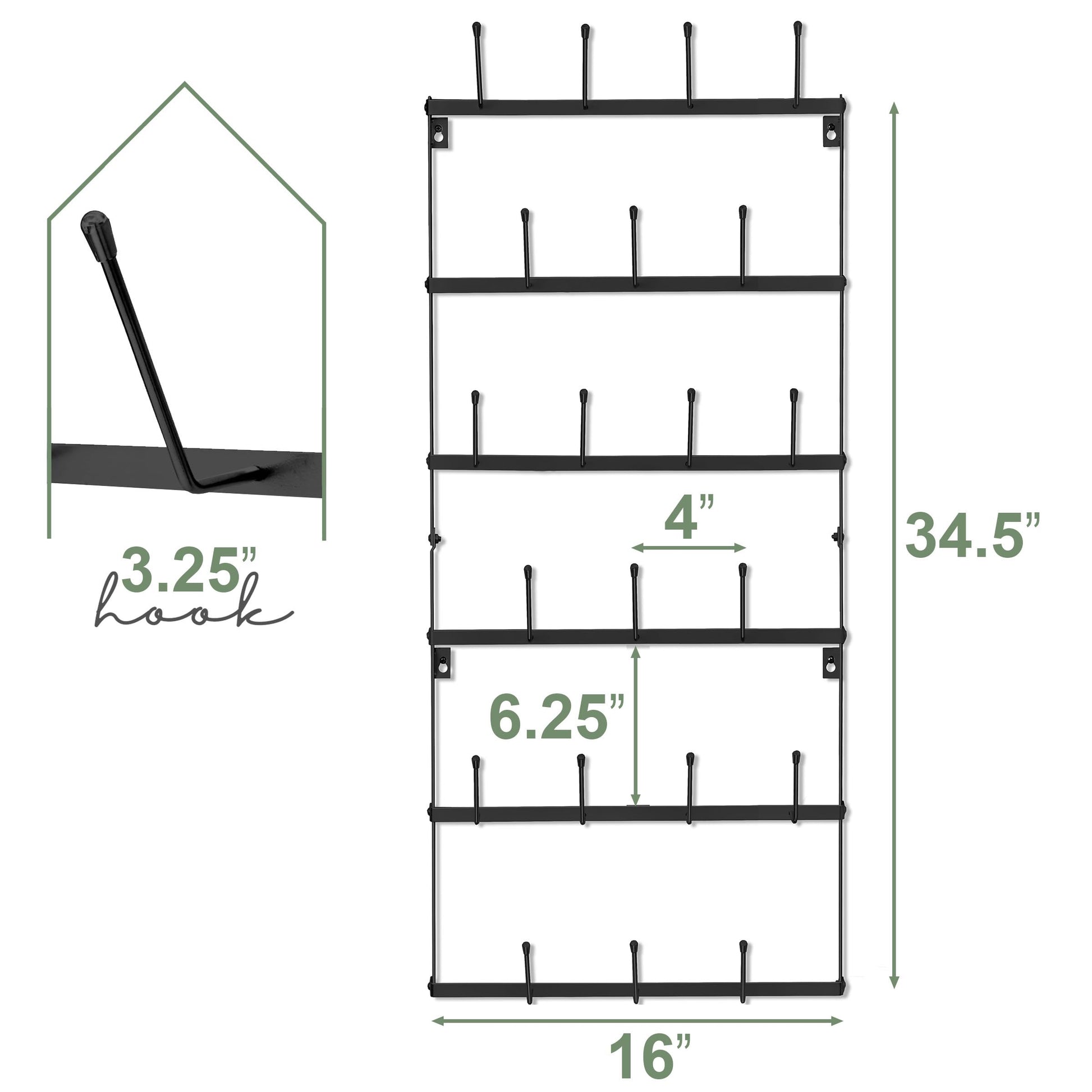 Sorbus Mug Rack for Wall - Small Rustic Coffee Mug Holder Wall Mount with 21 Hooks, Coffee Cup