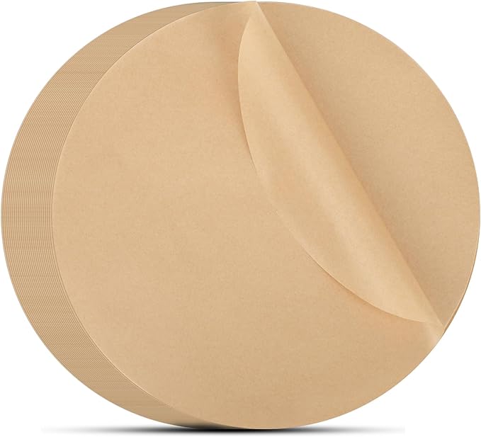 Beasea Air Fryer Disposable Liners 9 Inch, 200pcs Parchment Paper Unbleached Round Filter Paper Non-perforated Bamboo Steamer Papers for Air Fryer and Steaming Basket