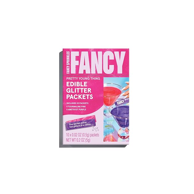 Fancy Sprinkles Pretty Young Thing Edible Glitter Packets Portable & On-The-Go for Sparkling