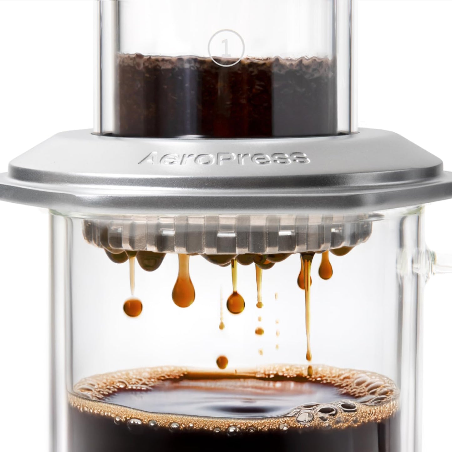 AeroPress Premium Coffee Press, Glass, Stainless Steel & Aluminum, Silver