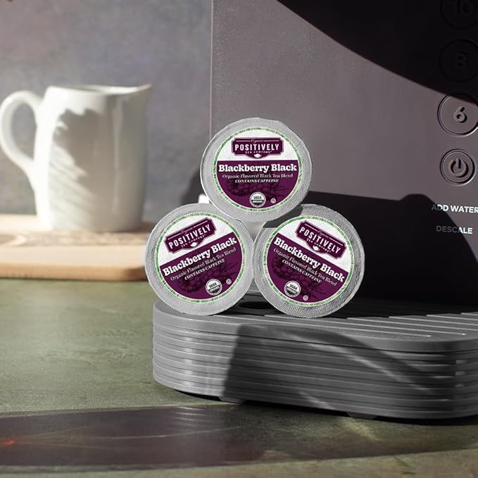 Organic Positively Tea Company, Blackberry Black Tea, K-Cup Compatible, 24 Pods