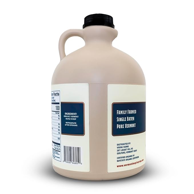 Vermont Maple Syrup - 64 oz Grade A, Dark Robust Organic Maple Syrup - 100% Pure and Authentic Maple Syrup for Pancakes, Waffles and More - Nut free, Gluten Free, Vegan, Paleo