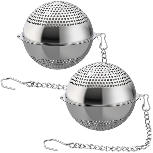 Lyxa SR 2 Pack Food Grade 304 Stainless Steel Mesh Tea Ball 2.1 Inch Tea Infuser Strainer Filter