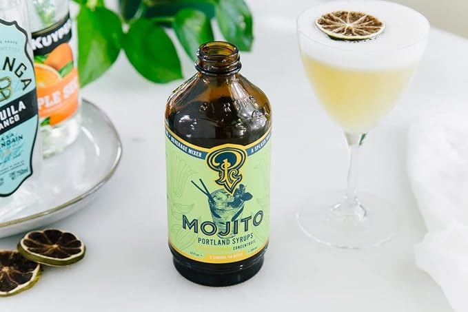 Portland Syrups Mojito Syrup - Refreshing Mint and Zesty Lime Flavor - Premium Beverage Concentrate for Cocktails, Mocktails, Tea, and More - 12 oz with 24 Servings (Pack of 2)