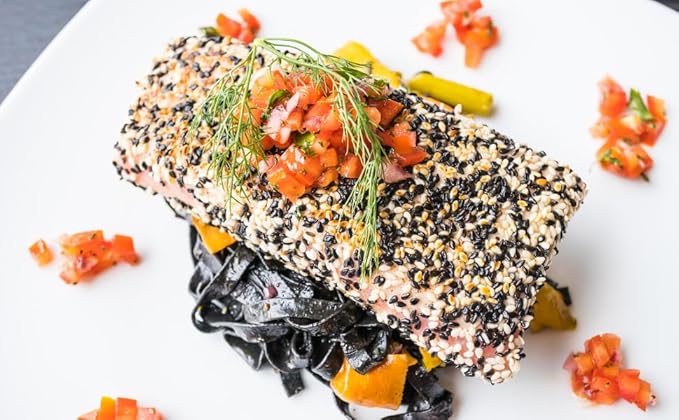 Sadaf Black Sesame Seeds - Sesame Seeds for Cooking and Food Flavoring - Spice Mediterranean Cuisine - Semillas de Ajonjoli - Kosher - 3 Oz Resealable Bag