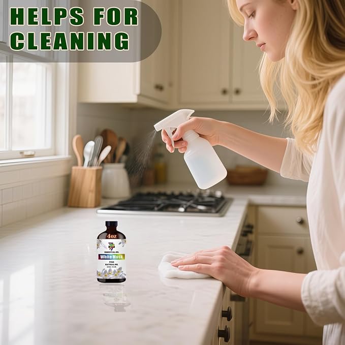 White Musk Essential Oil (4 oz/120 ml) ??White Musk Oils for Aromatherapy, diffusers, humidifiers, Home fragrances, DIY Skincare, soap Making, DIY Candle, Relaxation, Yoga, and Meditation