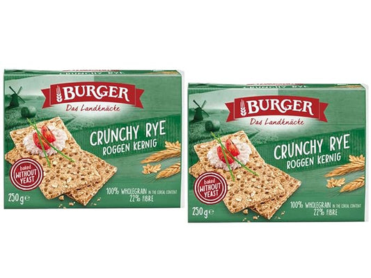 Burger Crispbread, 8.8 oz, No Yeast (pack of 2, Crunchy Rye)