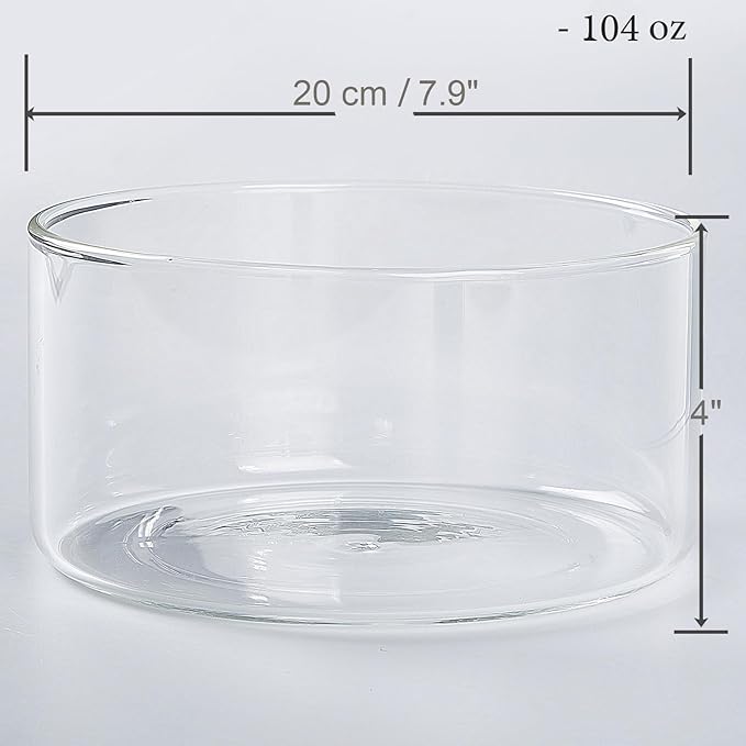 104oz Large Glass Trifle Bowl, Modern Design Clear Glass Round Dessert Centerpiece Serving Bowl for Laying Ice Cream Cakes, Salad, Fruit, Microwave & Dishwasher Safe