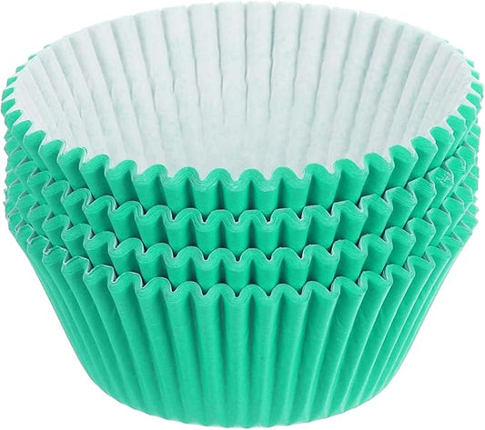 uxcell 100 Pcs Cupcake Liners, Muffins Paper Baking Cups Wrappers Standard Greaseproof for Baking Cupcake Wrapper, Green