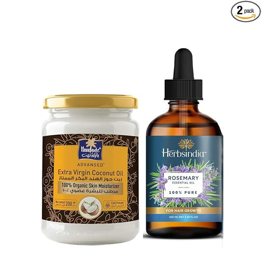 Parachute Advansed Virgin Coconut Oil (Skin) & Herbsindia Rosemary Essential oil