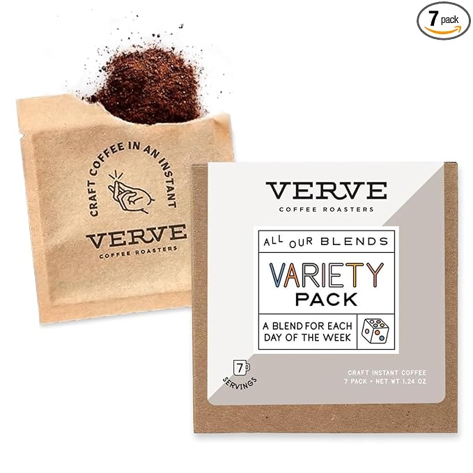 Verve Coffee Roasters Craft Instant Coffee Variety Pack | All Our Blends Together | Ground, Hand-Roasted | | Enjoy Hot or Cold | Up to 7 Servings