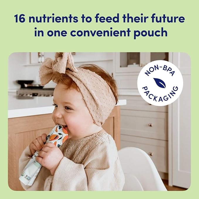 Cerebelly Organic Baby Food Pouches ??Dairy Free Smoothies for Toddlers | No Added Sugar, Fiber, Non-GMO | Toddler Smoothie Pouches | 4oz BPA-Free Baby Food | Celery Apple Kiwi | 6 Count