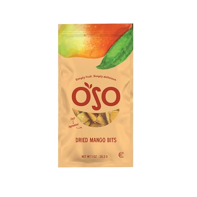 Oso Snacks Dried Mango Bits| 1 Oz Bag - Grab & Go Snack | No Sugar Added | No Preservatives | 100% Fruit | No GMO | Simply Fruit. Simply Delicious.
