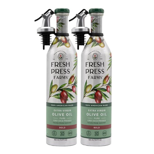 Fresh Press Farms Cold Pressed Bold Extra Virgin Olive Oil, 16.4 Fl Oz (Pack of 2), Georgia Grown