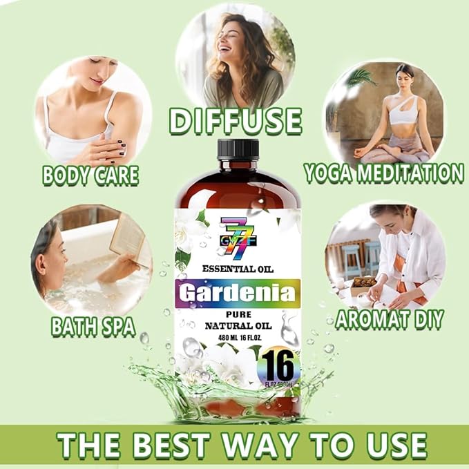 Gardenia Essential Oil (16 oz / 480 ml) ??Gardenia Oils for diffusers, humidifiers, Home Baths, Cleaning Products, Yoga, DIY Soaps and DIY Scented Candles