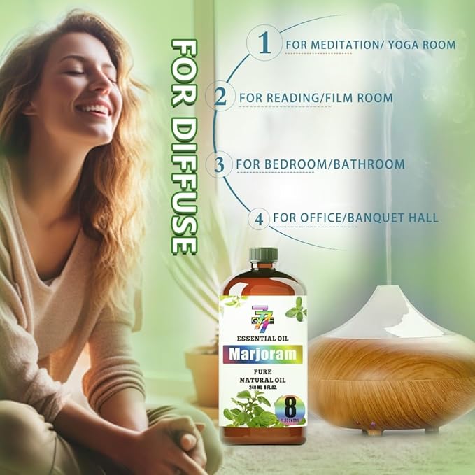 Marjoram Essential Oil (8 oz / 240 ml) ??Marjoram Oils for diffusers, humidifiers, Home Baths, Cleaning Products, Yoga, DIY Soaps and DIY Scented Candles