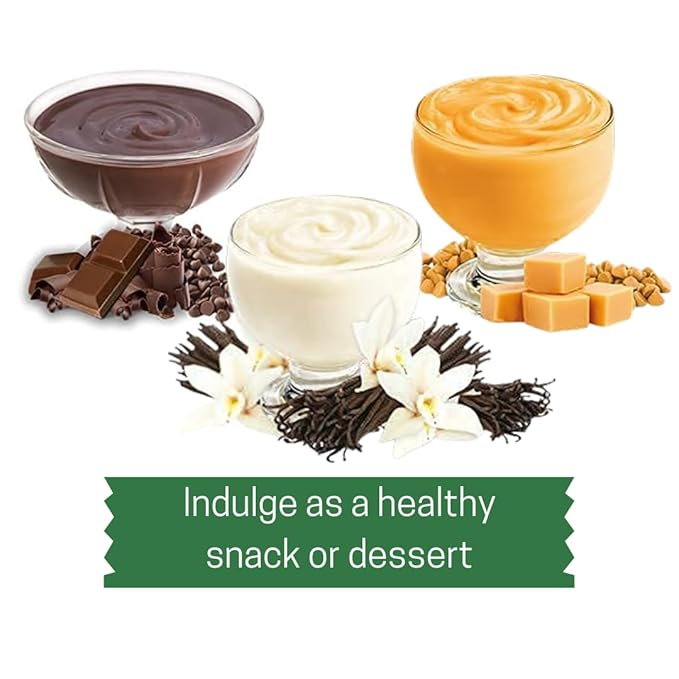 Simple Mixes Natural Instant Pudding & Pie Filling Mix, Vanilla, Chocolate, Salted Caramel, Gluten and Dye-Free, No Fat, or Lactose, Kosher, Variety 3 Pack