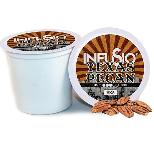 InfuSio Texas Pecan Coffee pods, Single Serve Coffee Pods for Keurig K Cups Brewers - Premium Roasted 96 count