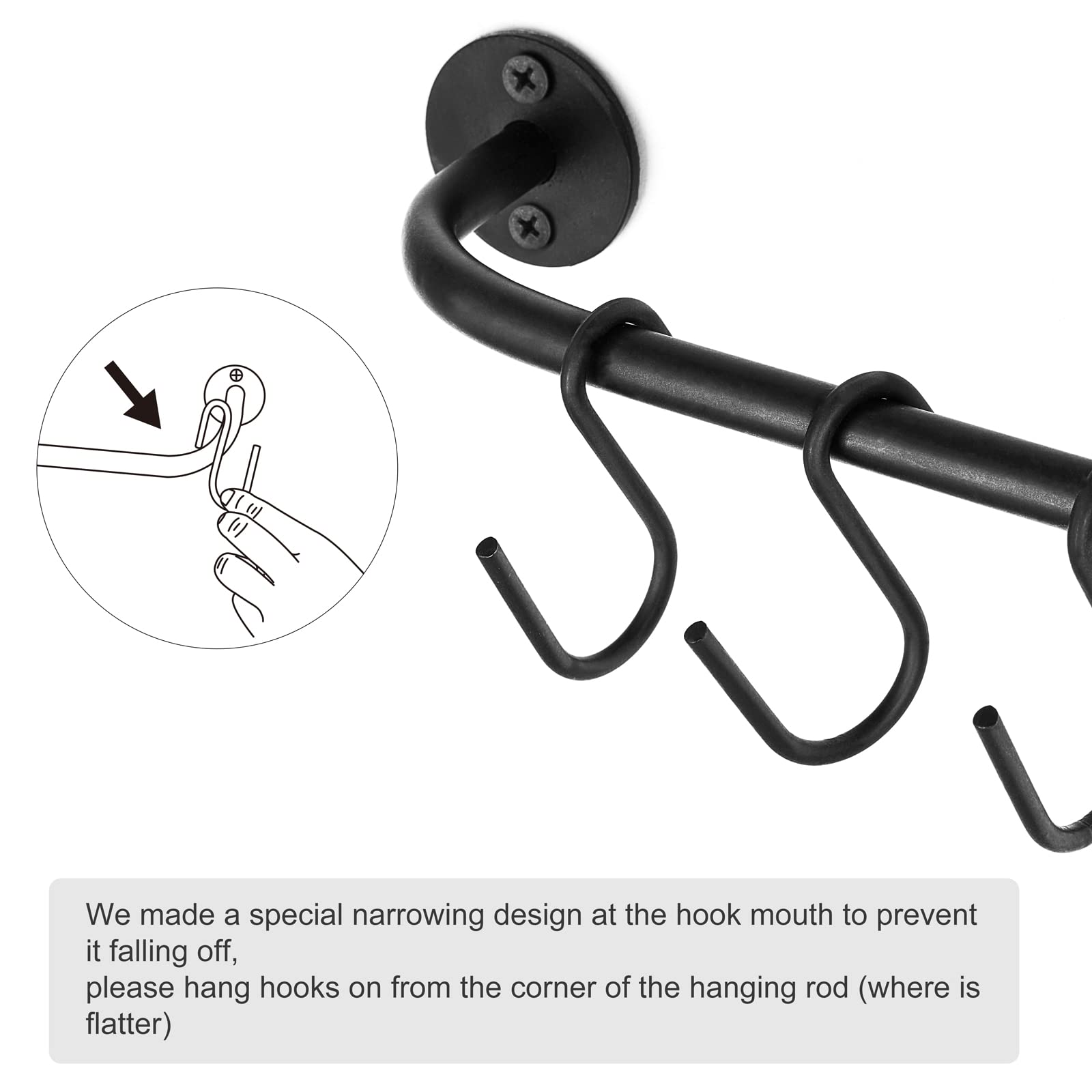 Mkono Wall Mounted Mug Holder, Coffee Cup Hanger Rack with 5 Hooks, 1 Pack