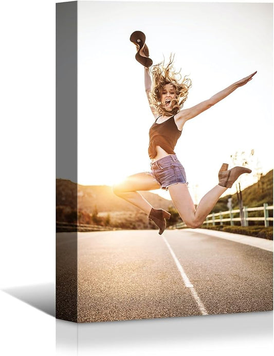 Hoopwarte Custom Canvas Prints with Your Photo, Custom Photos on Canvas Transform Pictures into Stunning Framed Wall Art-Personalized Prints Pictures Wall Art Decor(20L x30W 50x75cm)