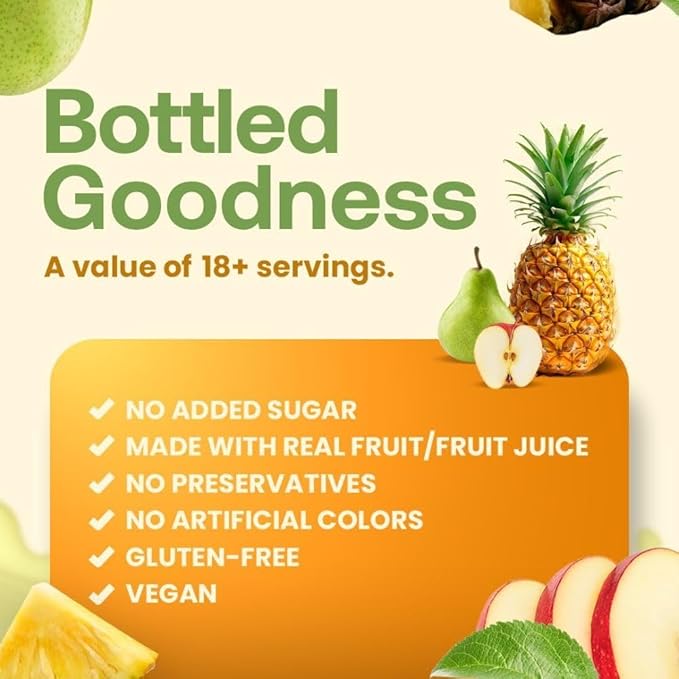 Dr. Smoothie 100% Crushed Pineapple Blend ??No Added Sugar, Made with Real Fruits/Fruit Juice ??Vegan, No Artificial Colors or Flavors ??Tropical Pineapple, Banana, Hint of Coconut ??46 oz Bottle
