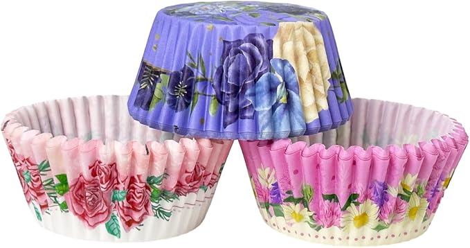 QiQee Mother's Day Jumbo Cupcake Liners - 300PCS Gradient Cupcake Cups with 6 Designs - Large Size