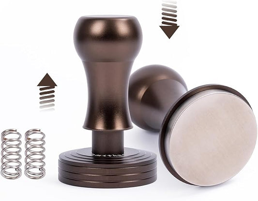 58mm Espresso Tamper with Mat Flat Stainless Steel Base,Spring-Loaded Calibrated-Espresso Hand Tampers,Barista Tools Coffee Tamper for Espresso Coffee Machine