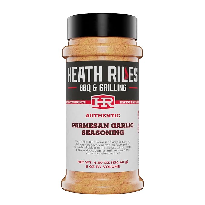 Heath Riles BBQ Rub - Parmesan Garlic Seasoning, Champion Pitmaster Recipe, Legendary Rubs For Smoking & Grilling, 70+ BBQ Championships, 8 oz.