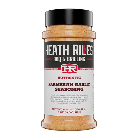 Heath Riles BBQ Rub - Parmesan Garlic Seasoning, Champion Pitmaster Recipe, Legendary Rubs For Smoking & Grilling, 70+ BBQ Championships, 8 oz.
