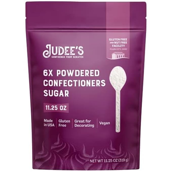 Judee?™s 6X Powdered Confectioners Sugar 11.25 oz - 100% Non-GMO, Gluten-Free, and Nut-Free - 6X Size Perfect for Icings, Frostings, and Dusting Baked Goods