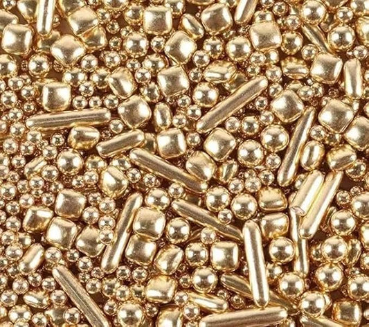 Gold Dragees Sprinkles Sprinkles for Cake Decorating, Gold Pearl Sugar Cupcake, Cookies, Ice Cream Toppings, 120g/ 4.2 Ounces Cake Decorations Baking for Christmas Wedding Shower, New Year?셎 Eve