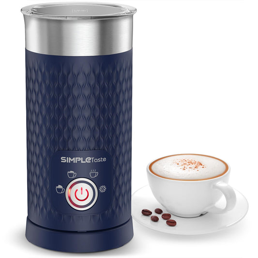 SIMPLETASTE Milk Frother, 4-in-1 Electric Automatic Milk Steamer, Blue