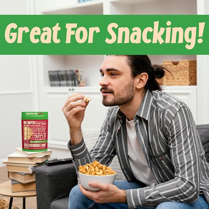 Sincerely Nuts ??Large Jumbo Cashews Roasted and Unsalted | Five Lb. Bag | Deluxe Kosher Snack Food | Healthy Source of Protein, Vitamin & Nutritional Mineral Content | Gourmet Quality Cashew Nut