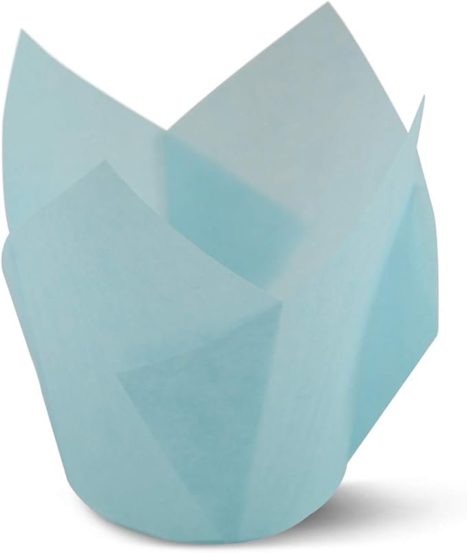 SimpleGood Blue Medium Size Tulip Baking Cups Cupcake Liners Muffin Liners Greaseproof Paper 100