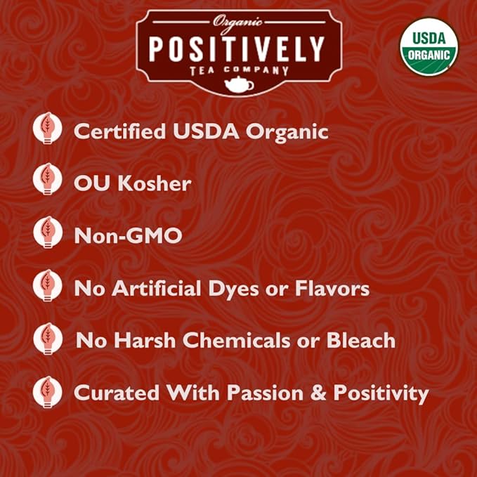 Organic Positively Tea Company, English Breakfast Black Tea Bags, 20 Count