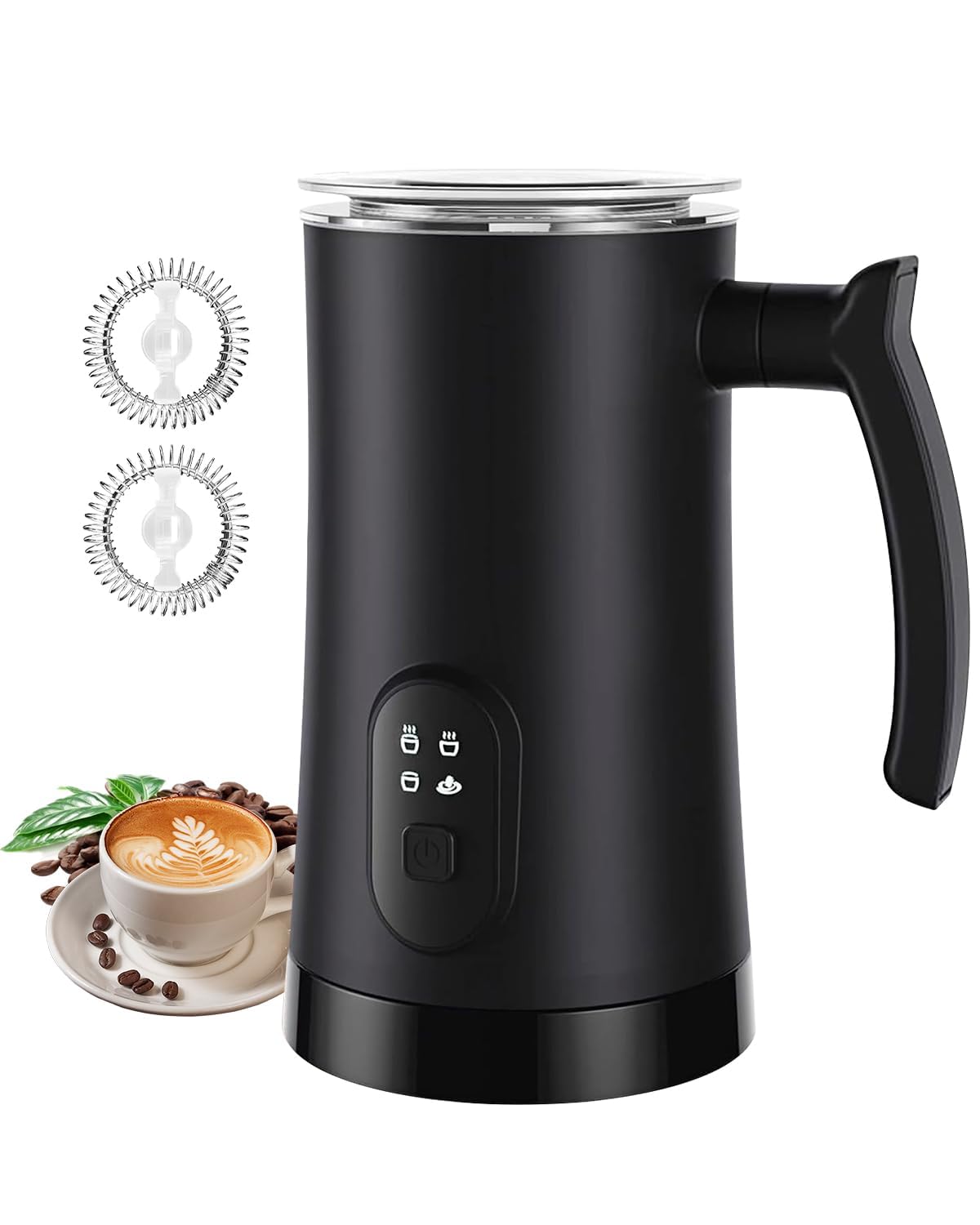 MUMAO Milk Frother, 4-in-1 Electric Milk Steamer, 350ml/11.8oz Automatic Frother for Coffee, Warm