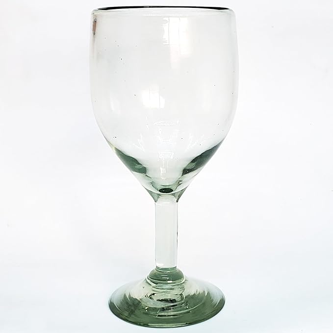 Clear 13 oz Wine Glasses (set of 6), Recycled Glass, Lead-free, Toxin-Free (13 oz Wine)