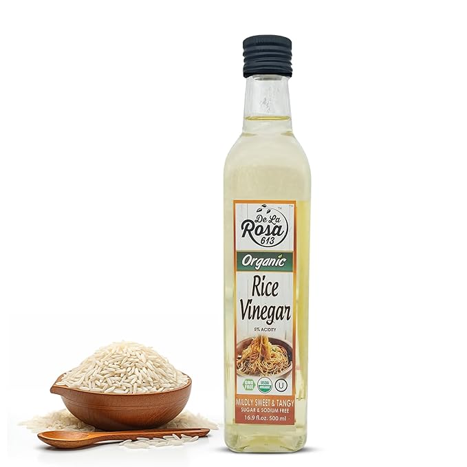 De La Rosa Organic Rice Vinegar 5% Acidity, Kosher, Great for Cooking, Sushi, Salad and more | 16.9 Oz (Pack of 1)