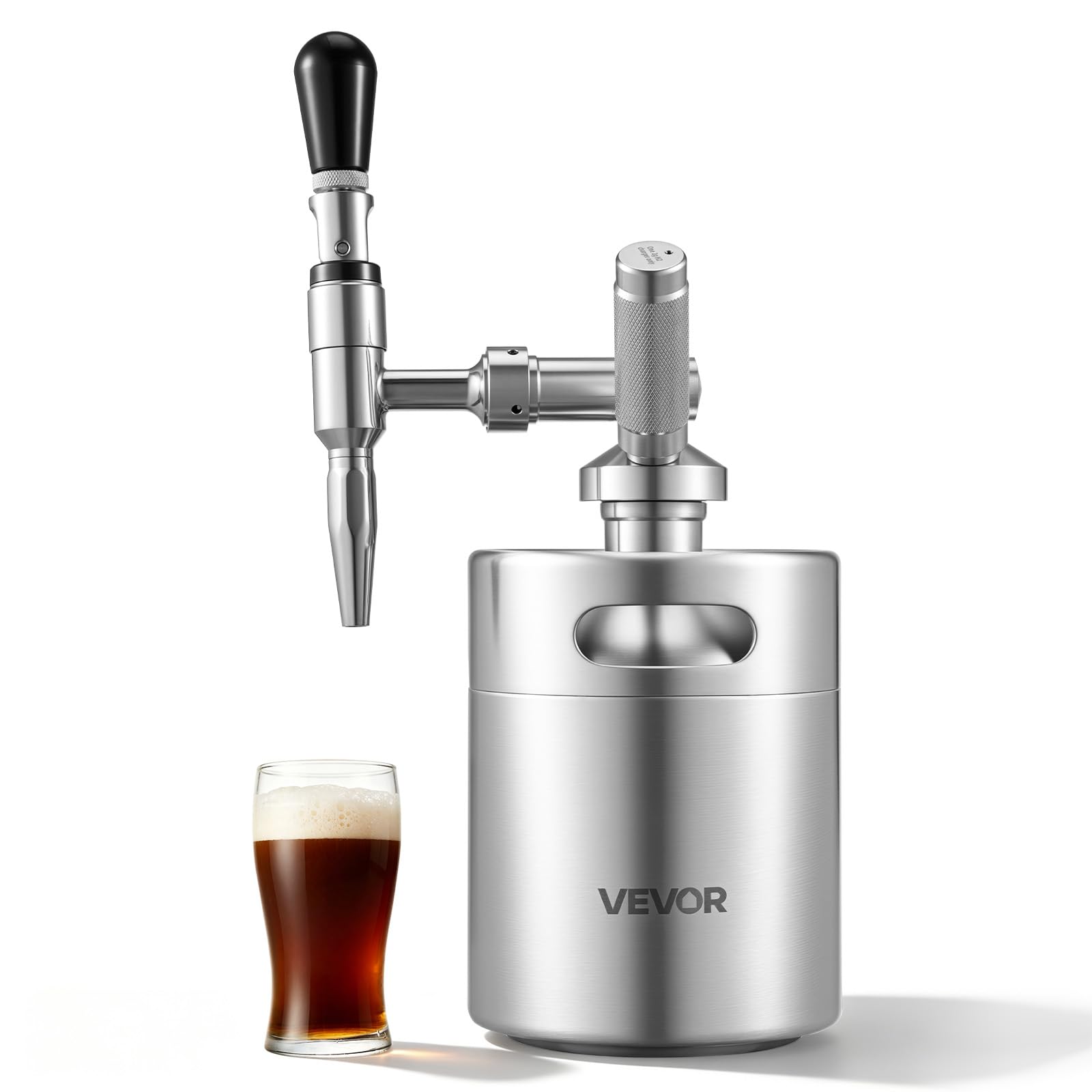 VEVOR Nitro Cold Brew Coffee Maker 68 oz Nitrogen Dispenser System, Home Brew Coffee Keg, Portable