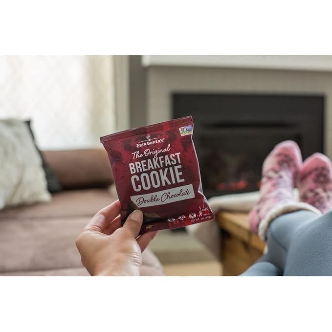 Erin Baker's Breakfast Cookies, Double Chocolate, Whole Grain, Non-GMO, 3 Ounce (Pack of 12)