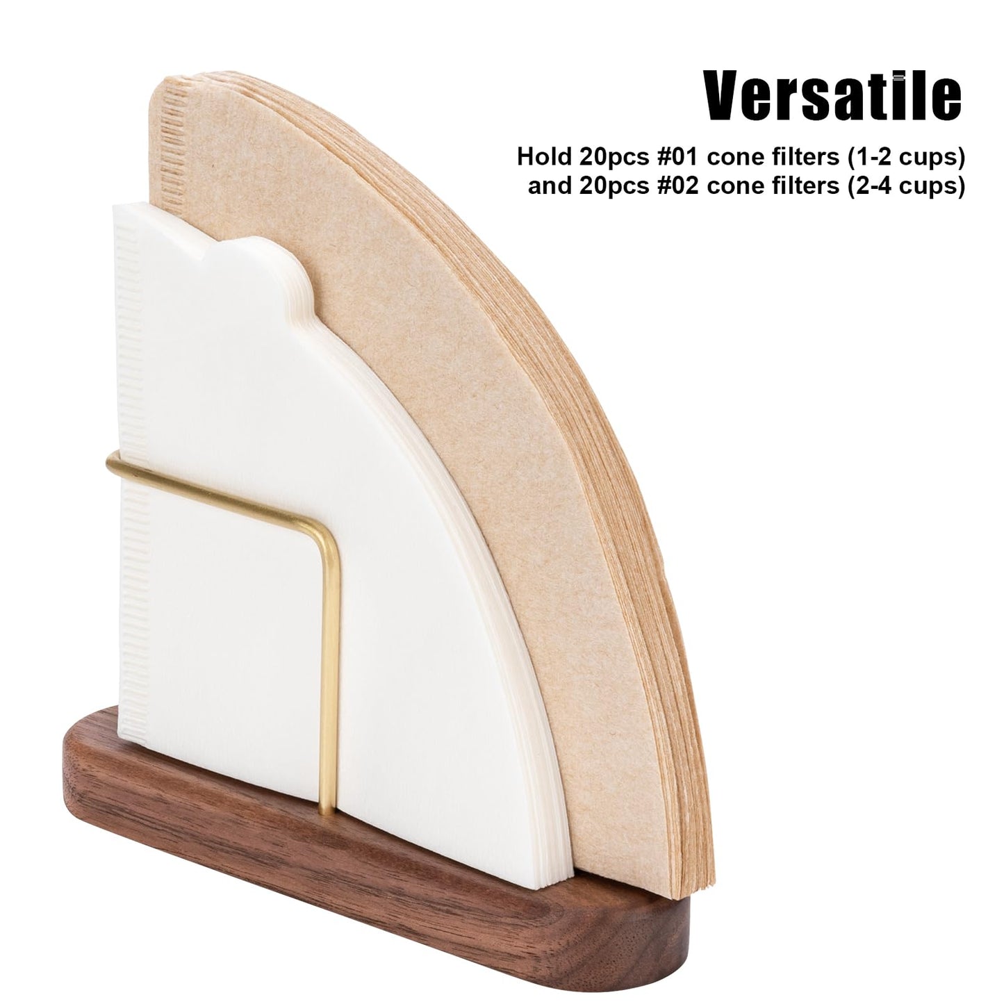 Walnut & Brass Coffee Filter Holder for #1#2 V60