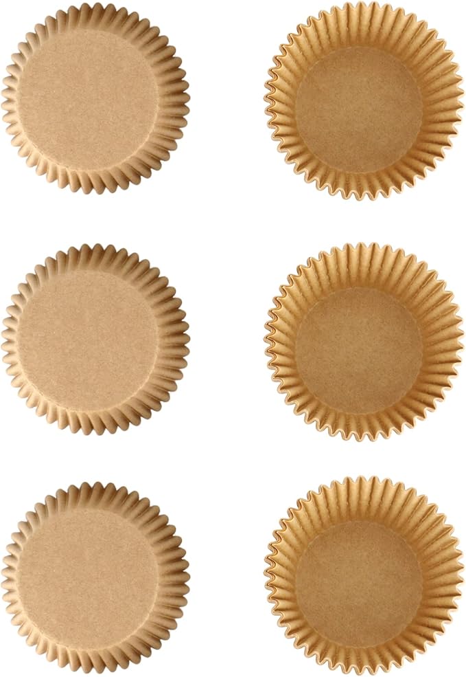 600 Count Natural Cupcake Liners Standard Size Baking Cups Food-Grade Greaseproof Paper Muffin Liners, No Smell Cupcake Wrappers for Wedding Birthday