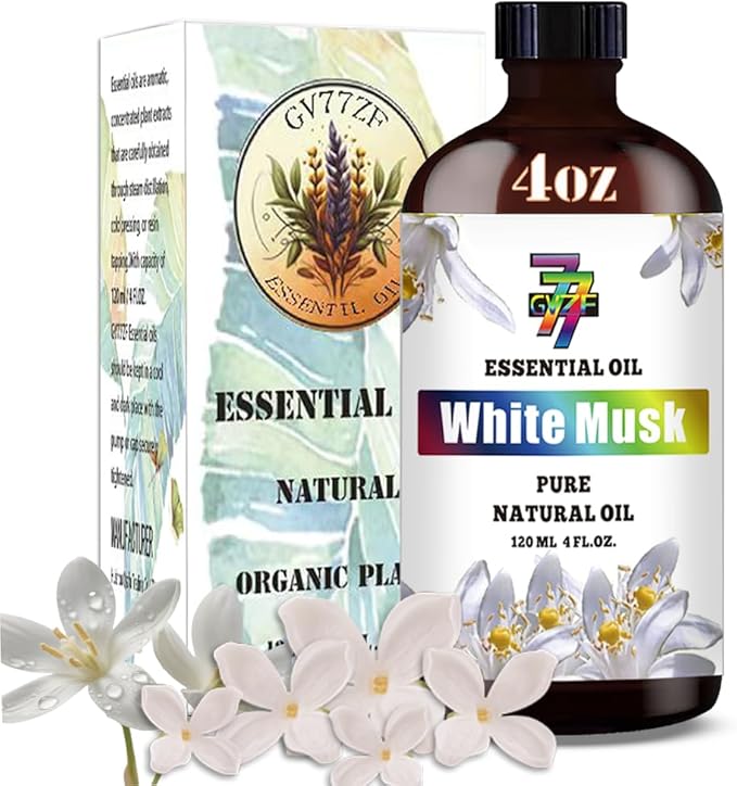White Musk Essential Oil (4 oz/120 ml) ??White Musk Oils for Aromatherapy, diffusers, humidifiers, Home fragrances, DIY Skincare, soap Making, DIY Candle, Relaxation, Yoga, and Meditation