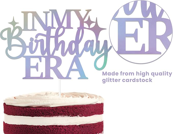In My Birthday Era Cake Topper, Girls Birthday Party Decorations, Happy Birthday Cake Decorations Holographic