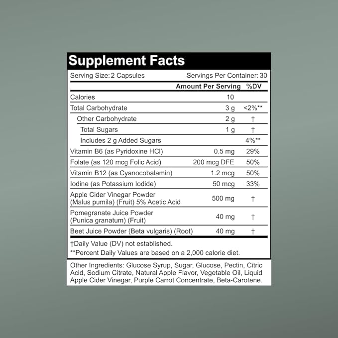 SugarMD Apple Cider Vinegar 60 Gummies - Vitamin B6 & B12-500mg Apple Cider Vinegar Supplement from Raw, Unfiltered, & Unpasteurized Apples - Vegan & Halal