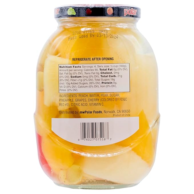 Mixed Fruit in Light Syrup, glass jar 20oz (Pack of 6)