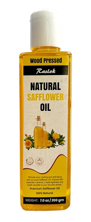 Raslok Pure Natural Safflower Oil | Wood Pressed (7, Ounces)