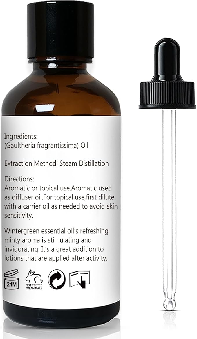 Wintergreen Essential Oil, 100% Pure Undiluted Wintergreen Oil for Aromatherapy - 30ml/1 oz