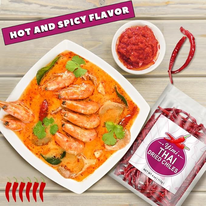 Yimi Dried Chili Peppers 6 Pack Bundle - Arbol, Guajillo, Thai, Sichuan Medium Hot, Sichuan Super Hot, Guizhou, Super Pack of Dry Whole Pepper Chiles (24oz Total), Ideal for Gift