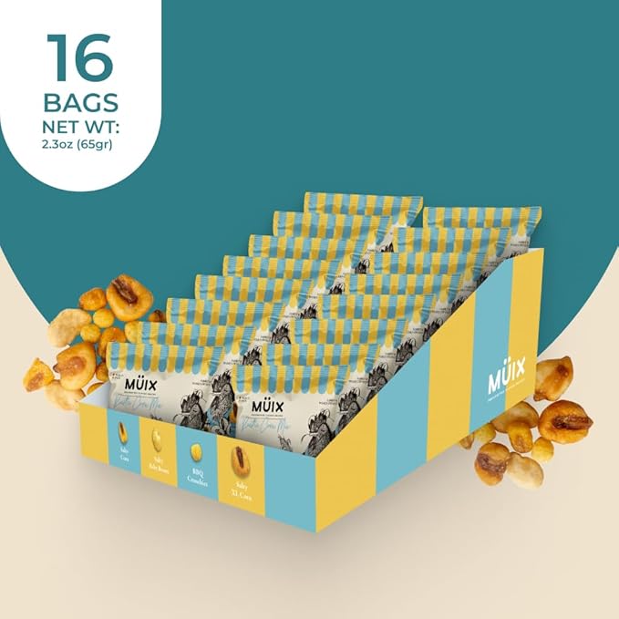 M체ix Snacks, Special Flavor Trail Mix, Rustic Mix, Mix Snacks (Salty Corn, Salty Baby Beans, BBQ Crunchies, Salty XL Corn) - 2.3 Ounce Bags (Pack of 16 Bags)
